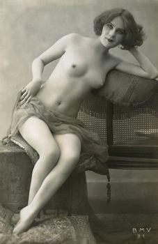 Zdjęcie retro nagiej kobiety