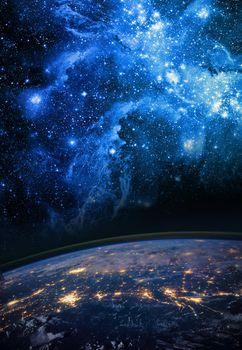 Ziemia na tle galaktyki