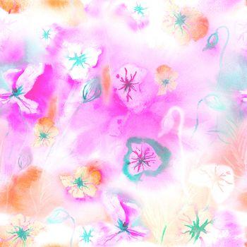 Akwarelowe kwiaty z różowym motywem