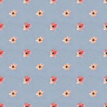 Drobne kwiaty na szarym tle