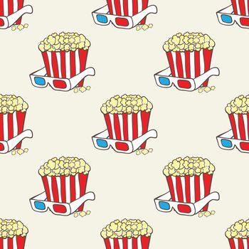 Grafika z popcornem i okularami 3d