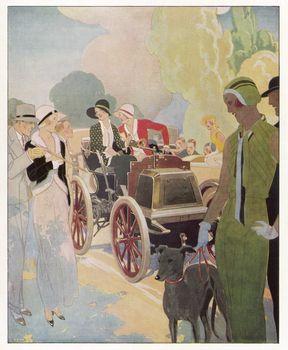 Ilustracja spotkania ludzi w parku