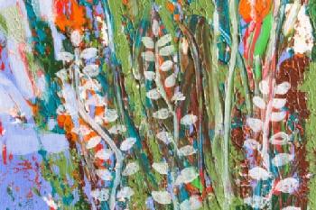 Kolorowe płótno z motywem roślinnym