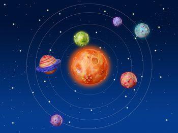 Ilustracja z układem planetarnym