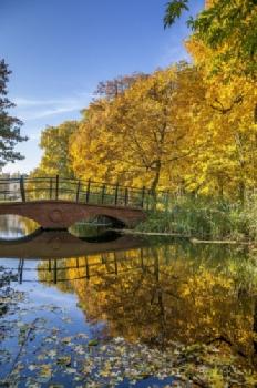 Park w Dobrzycach jesienią