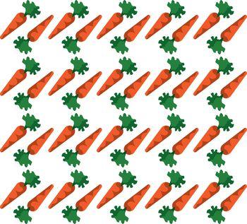 Małe marchewki na białym tle