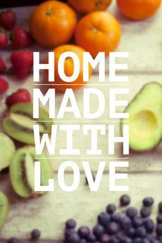 Napis na tle z warzywami