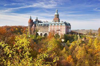 Jesienna panorama Zamku Książ