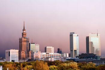 Warszawa przed zachodem słońca