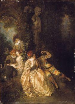 Harlequin and Columbine, Watteau