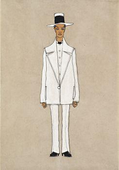 Self portrait with white suit, Schiele