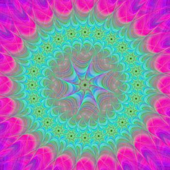 Mandala w neonowych kolorach