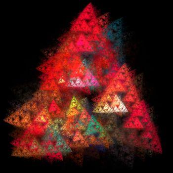 Trójkąty ułożone w kształt choinki