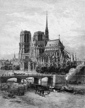 Szkic budowy katedry Notre Dame