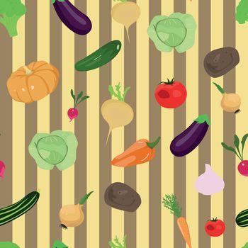 Warzywa na pasiastym tle