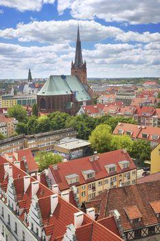 Widok na Szczecin z wieży zamkowej