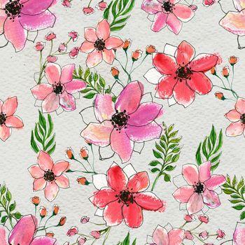 Wzór z akwarelowych kwiatów