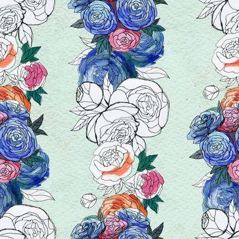 Wzór z namalowanych kwiatów