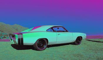 Zielony amerykański samochód