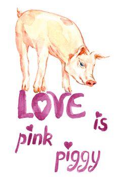 Plakat przedstawiający świnię