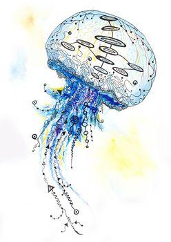 Rysunek przedstawiający meduzę