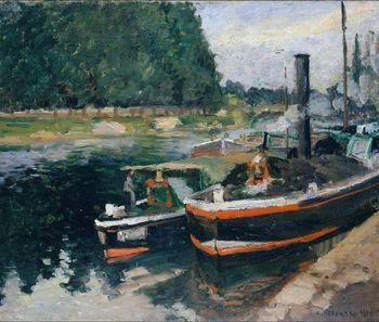 Barges at Pontoise, Camille Pissarro