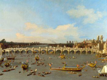 Most Westminster z Procesji Lorda Burmistrza na Tamizie, Canaletto