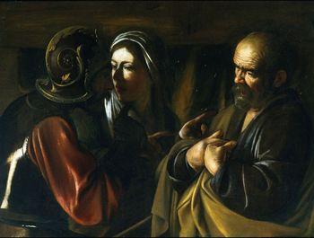 Zaprarcie się św. Piotra, Caravaggio