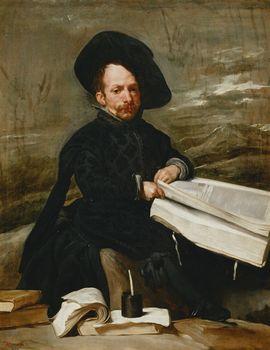 Portret karła z książką na kolanach, Velazquez