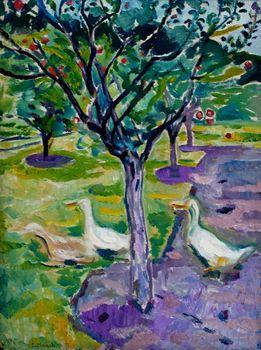 Geese in an Orchard, Munch