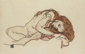 Nude girl with lowered head, Schiele