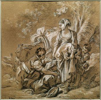 Peasant woman and her children, Boucher