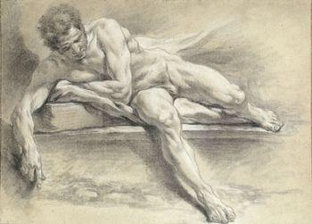 Study of a man lying down, Boucher