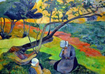 Landscape with Two Breton Women, Gauguin