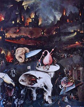 Ogród rozkoszy ziemskich, fragment prawego skrzydła, Hieronim Bosch