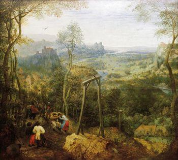 Pejzaż z szubienicą, Bruegel