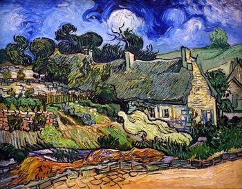 Domy kryte strzechą przy Cordeville, Vincent van Gogh