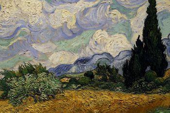 Pole pszenicy z cyprysami, Vincent van Gogh