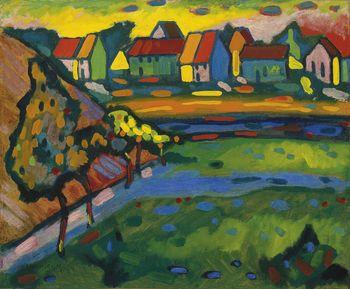 Bavarian village with a field, Kandinsky