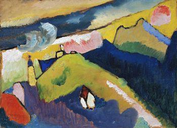 Mountaing landscape with church, Kandinsky